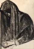Corneliu Baba, Studiu pentru Pieta (Rugă), cărbune pe hârtie