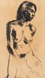 Corneliu Baba, Nud, 1947, tuș pe hârtie