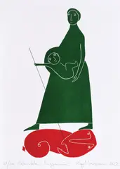 Virgil Scripcariu, Maternitate, 2022, linogravură