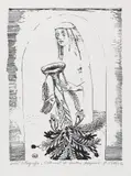 Ștefan Câlția, Golemul (după Gustav Meyrink), 1987, litografie