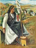 M. H. Maxy, Torcătoare, 1948, ulei pe carton subțire