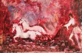 Răsărit de soare by Magdalena Rădulescu, ulei pe hârtie, sold May 2023