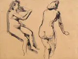 Corneliu Baba, Studii de nud, tuș pe hârtie