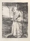 Ștefan Câlția, Golemul (după Gustav Meyrink), 1987, litografie