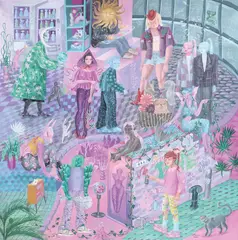 Romb, Between Worlds, 2023, acrilic pe hârtie