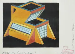 Paul Neagu, Cathalytic House, 1991, offset color, exemplar unic