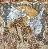 Cela Neamţu, Noapte de mai, 1984, tempera pe sticlă