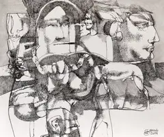 Nicolae Săftoiu, Ciclul "Teme minore", 2014, peniță pe hârtie