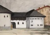 Costin Neamtu, Hanul lui Manuc, 1988, pastel și creion pe carton
