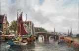 Karl Kaufmann, Canal din Amsterdam, ulei pe pânză