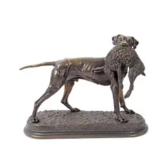Vânătoare by Jules Moigniez, bronz, sold Apr 2023