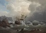 Ehrnfried Wahlqvist, Furtună în larg, 1867, ulei pe pânză