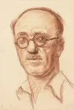 Samuel Mützner, Autoportret, cărbune sepia pe hârtie