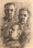Ion Mândru, Portretul colecționarului Ioan Dumitrescu-Popovici, 1955, cărbune pe hârtie