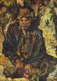 Odihnă la câmp by Rudolf Schweitzer–Cumpăna, ulei pe carton, sold Apr 2023