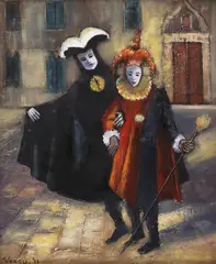 Teodor Vescu, Bal mascat la Veneția, 2013, ulei pe pânză