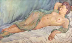 Nud by Carol Hübner, ulei pe carton, sold Apr 2023