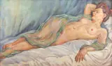 Carol Hübner, Nud, ulei pe carton