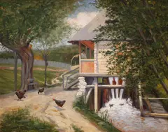 Arthur Mendel, Moara satului, 1900, ulei pe carton