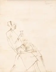 Întoarcerea fiului by Sorin Ilfoveanu, 1992, laviu  pe hârtie, sold Apr 2023