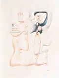 Jules Perahim, Dialog, creioane colorate pe hârtie