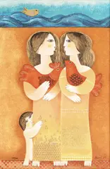 Două surori by Samy Briss, cromolitografie, sold Apr 2023