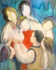 Zina Blănuţă Etschberger, Copilărie, 1986, ulei pe pânză