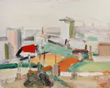Vasile Grigore, Peisaj din București, 1988, ulei pe pânză