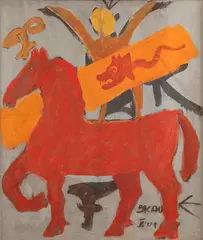 Ilie Boca, Călărețul trac, 2001, ulei pe pânză