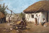 Ludovic Bassarab, Viața la câmpie, ulei pe carton