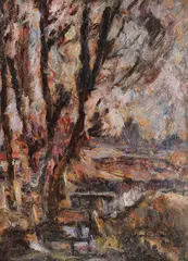 Înserare by Rudolf Schweitzer–Cumpăna, 1942, ulei pe carton, sold Mar 2023