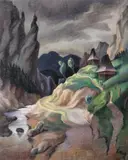 Carol Hübner, Cule pe Valea Oltului, 1935, ulei pe pânză