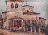 Nicolae Dărăscu, Biserica Sf. Sava din Iaşi, cca. 1918, ulei pe carton