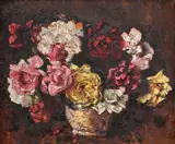 Trandafiri by Octav Băncilă, ulei pe pânză, sold Mar 2023