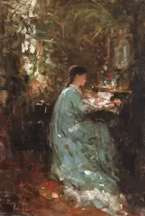 Nicolae Grigorescu, Elisabeta Doamna în biroul său, ulei pe pânză