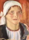 Iosif Iser, Țărăncuță cu basma albă, ulei pe pânză