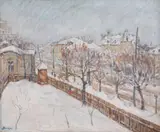 Marius Bunescu, Iarnă în București, ulei pe pânză