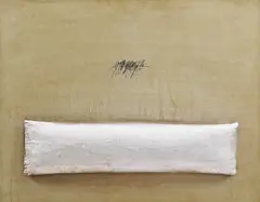 Ion Bitzan, Untitled, 1972-1974, pernă, creion și acrilic pe placaj