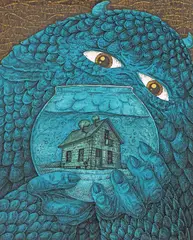 Alex Horghidan, Fish Ego, 2022, tuș și marker pe hârtie