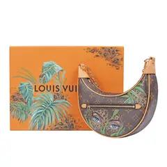 Arina Bican, Louis Vuitton Loop Handbag with Monogram, 2022, intervenții de acrilic pe geantă Louis Vuitton, model Loop Handbag with Monogram, însoțită de cutia originală