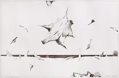 Florin Niculiu, Țărm infinit, 1991, pix pe hârtie
