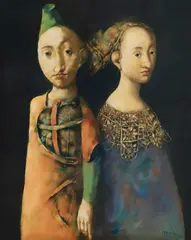 Georges Mazilu, Jeune couple, acrilic pe pânză