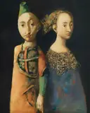 Georges Mazilu, Jeune couple, acrilic pe pânză