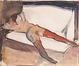 Corneliu Baba, Nud, 1956, guașă și cărbune pe hârtie