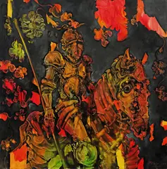 Dionis Pușcuță, Cavaler, 2022, ulei pe pânză