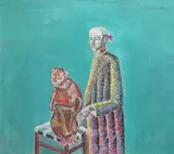 Ana Ruxandra Ilfoveanu, Japonezul și maimuța, 1992, ulei pe pânză