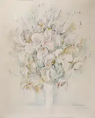 Flori de primăvară by Vincentiu Grigorescu, ulei pe pânză, sold Feb 2023