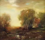 Corneliu Brudașcu, Peisaj romantic, ulei pe pânză