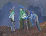 Liviu Suhar, Femei din Vicov, 1979, ulei pe pânză