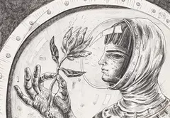 Maria Bălan, Scent of My Planet, 2021, liner pe hârtie